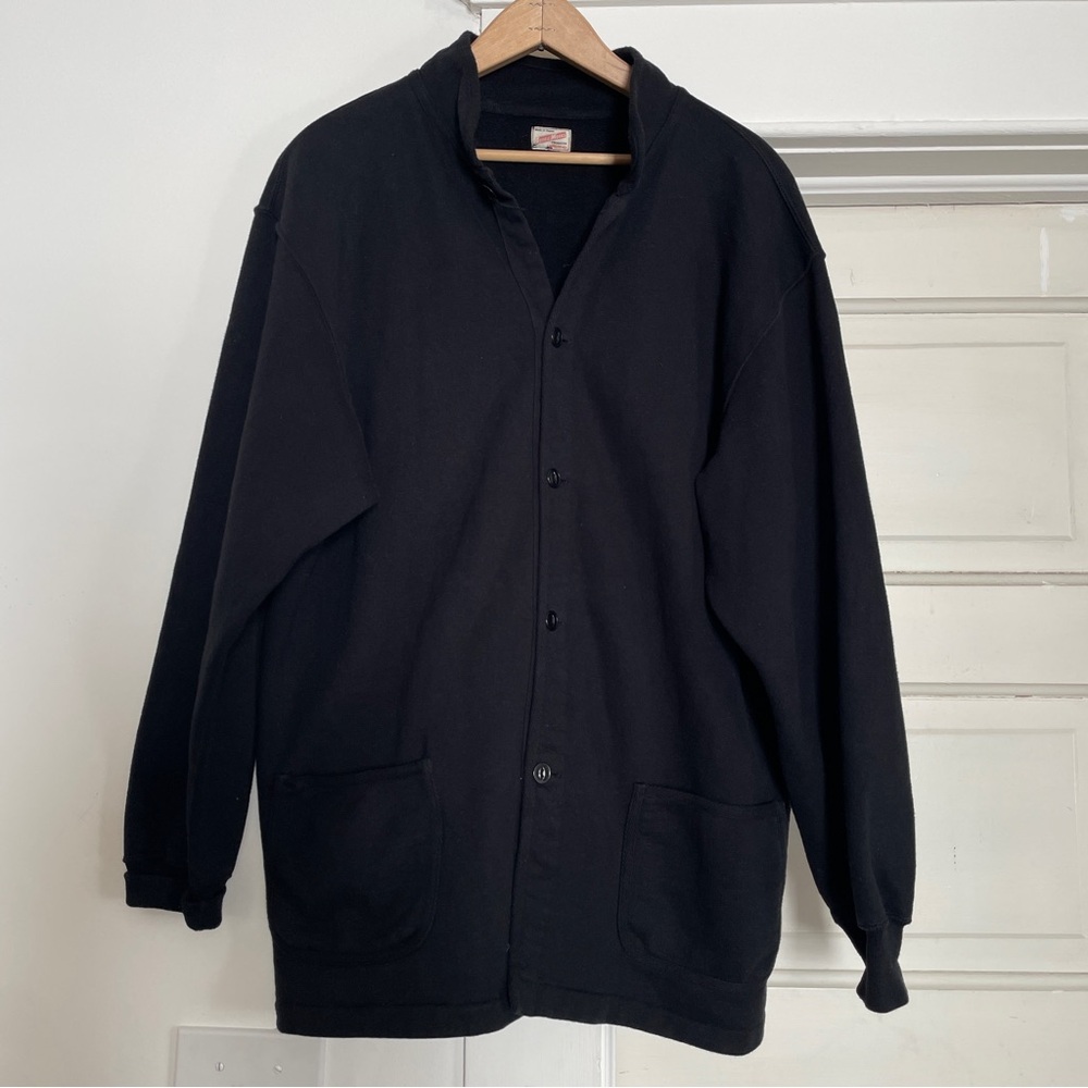 Dubble Works Made in Japan Button Front Sweatshirt Cardigan Large Vintage Insp